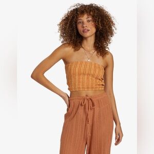NWT - Billabong Keep It Simple Smocked Womens Tube Top in Toffee - Various Sizes